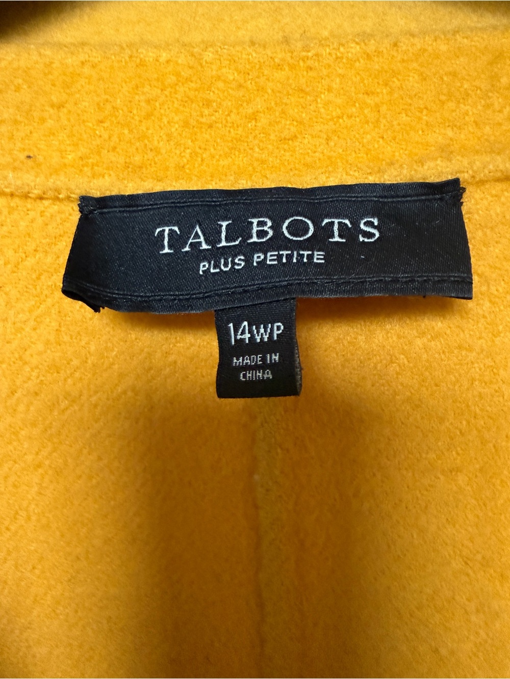 Talbots Deep Yellow Wool Blend Single-Button Coat - Petite - 14WP - Picture 3 of 4